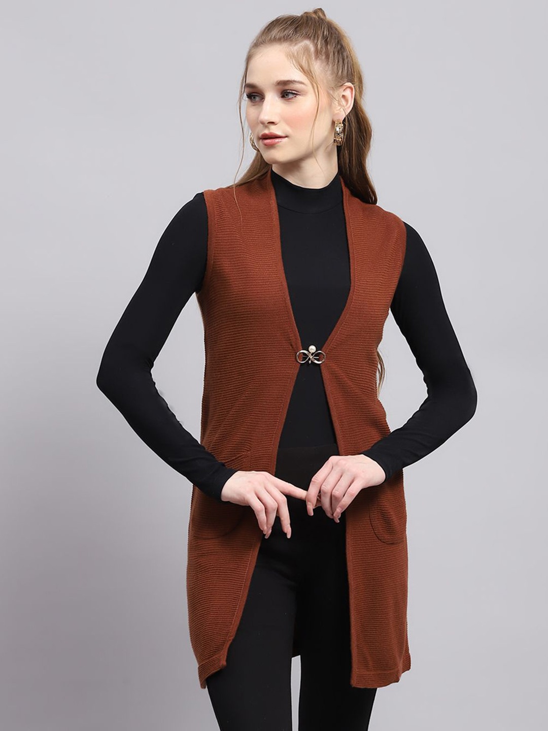 

Monte Carlo Women Woollen Longline, Rust