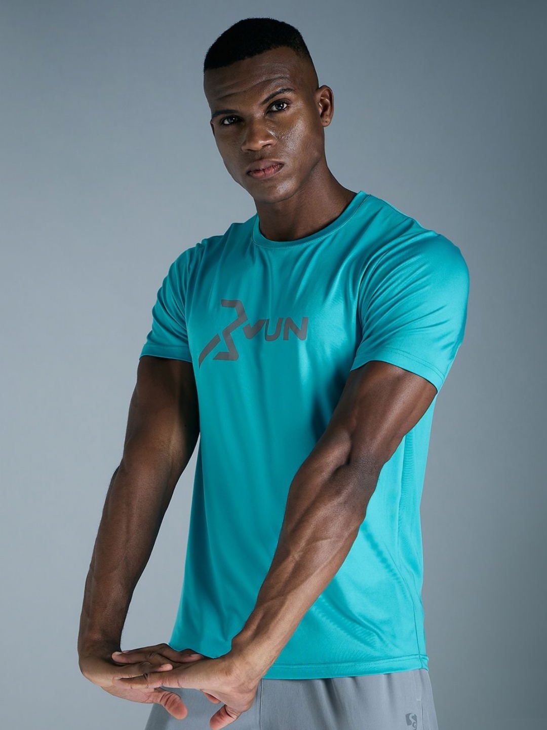 

SG Men Typography Printed Round Neck T-shirt, Teal
