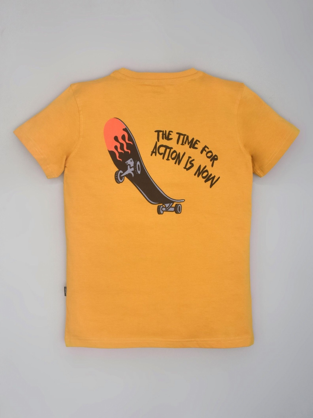 

YOUMAA Boys Bio Finish Typography Printed Round Neck Pure Cotton T-shirt, Yellow
