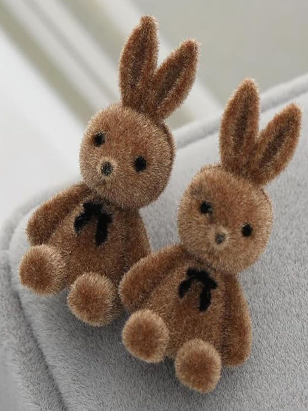 

styledose Sterling Silver Bunny Drop Earrings, Brown