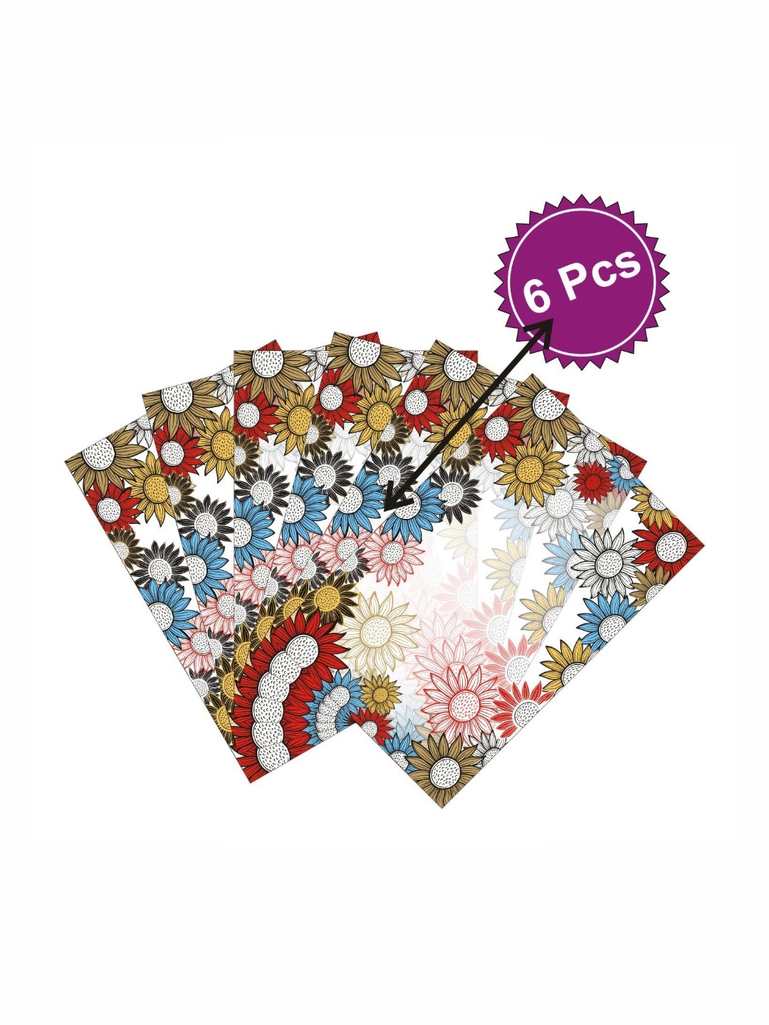 

LooMantha Transparent and Yellow 6 Pieces Floral Printed Table Placemats