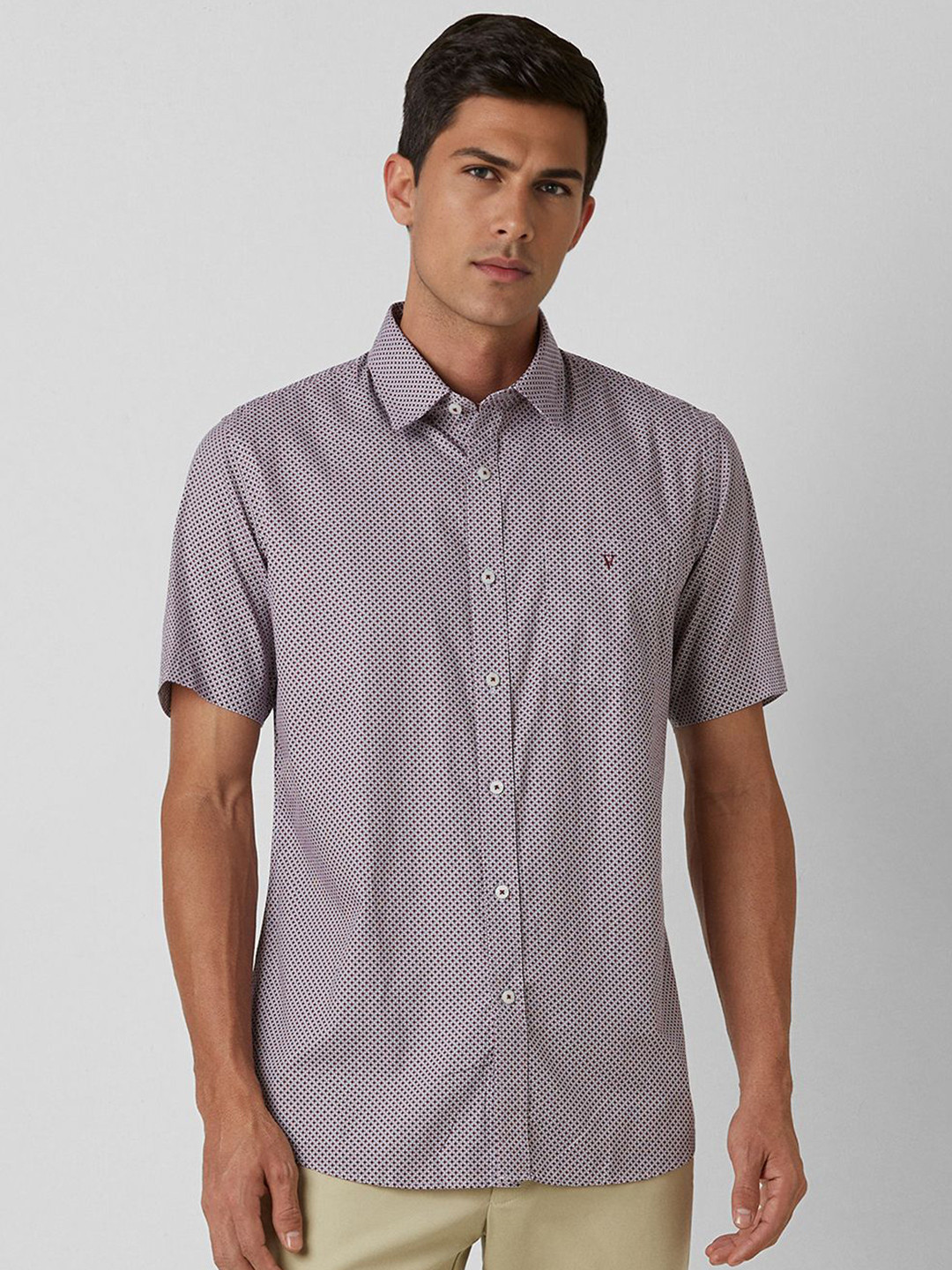 

Van Heusen Sport Men Slim Fit Opaque Printed Casual Shirt, Purple