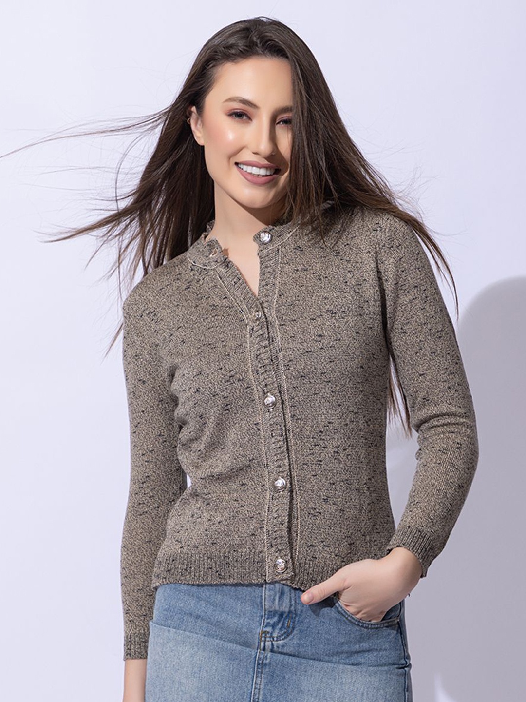 

ARMISTO Women Speckled Cardigan, Beige