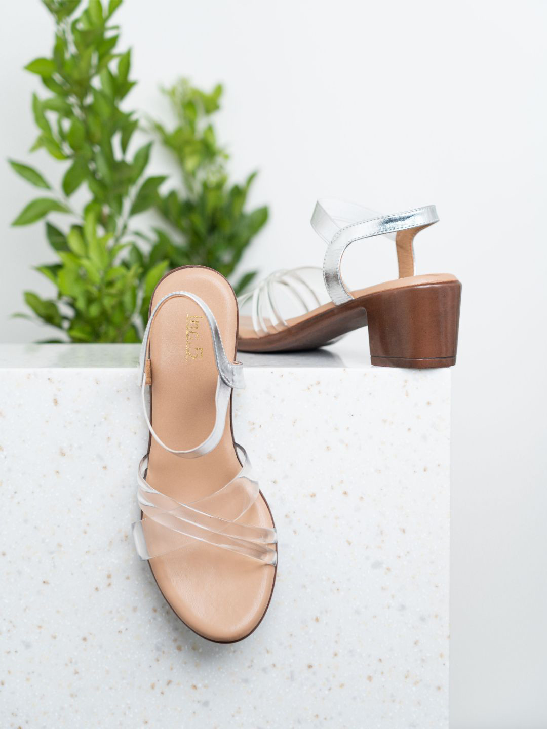 

Inc 5 Women Party Wear Round Toe Block Sandals, Transparent