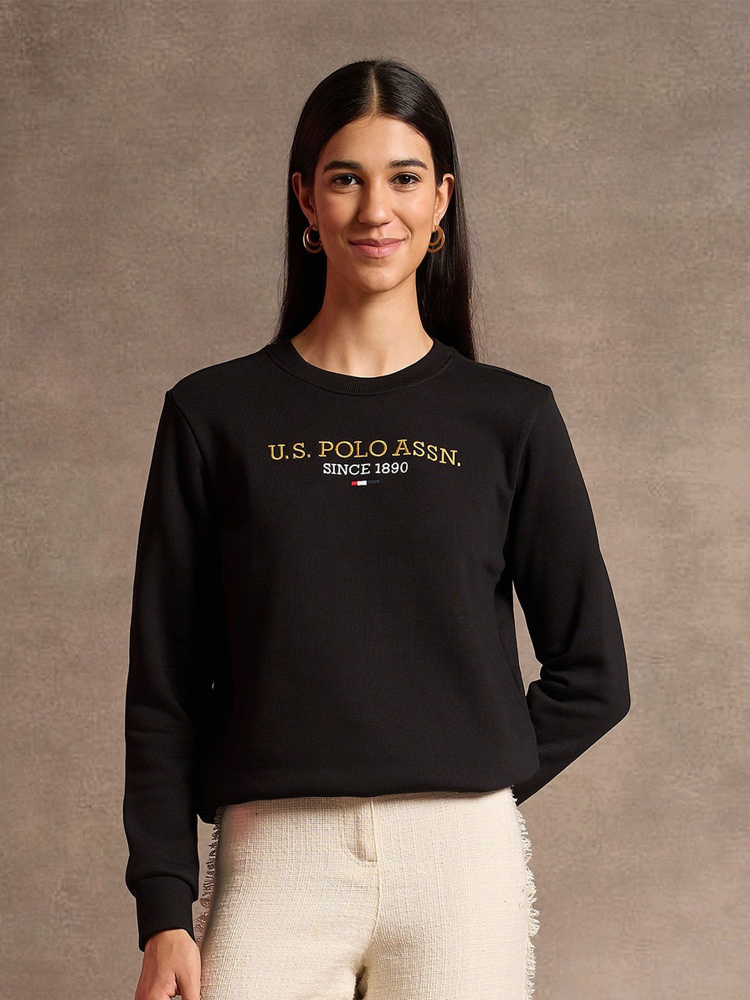 

U.S. Polo Assn. Women Women Printed Sweatshirt, Black