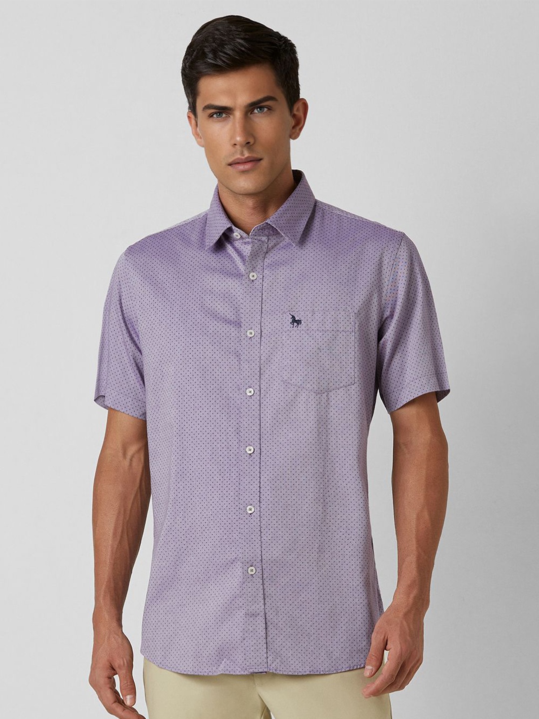 

Van Heusen Sport Men Slim Fit Opaque Printed Casual Shirt, Lavender