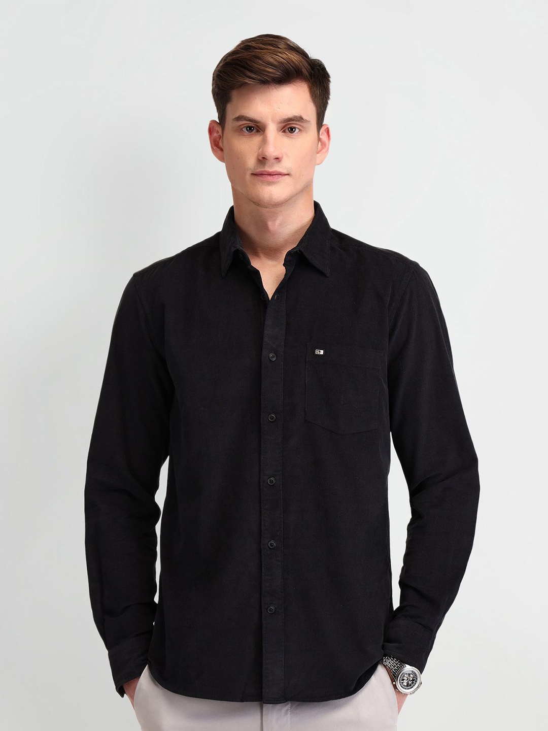 

Arrow Sport Men Manhattan Slim Fit Opaque Casual Shirt, Black
