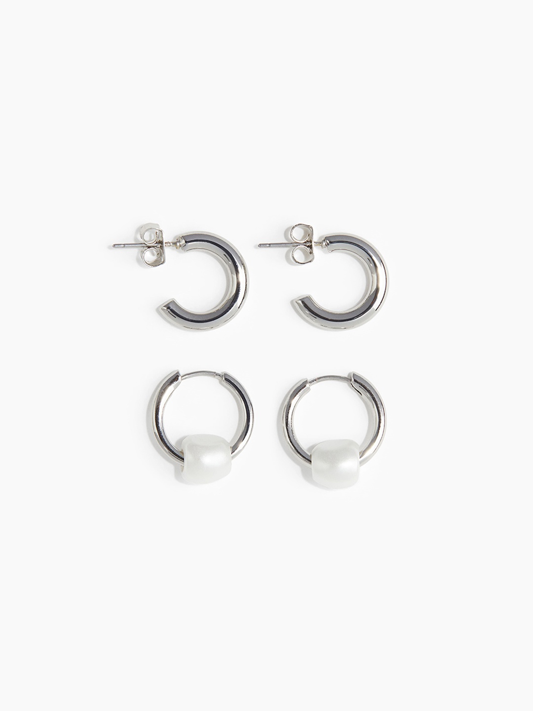 

H&M 2 Pairs earrings, Silver