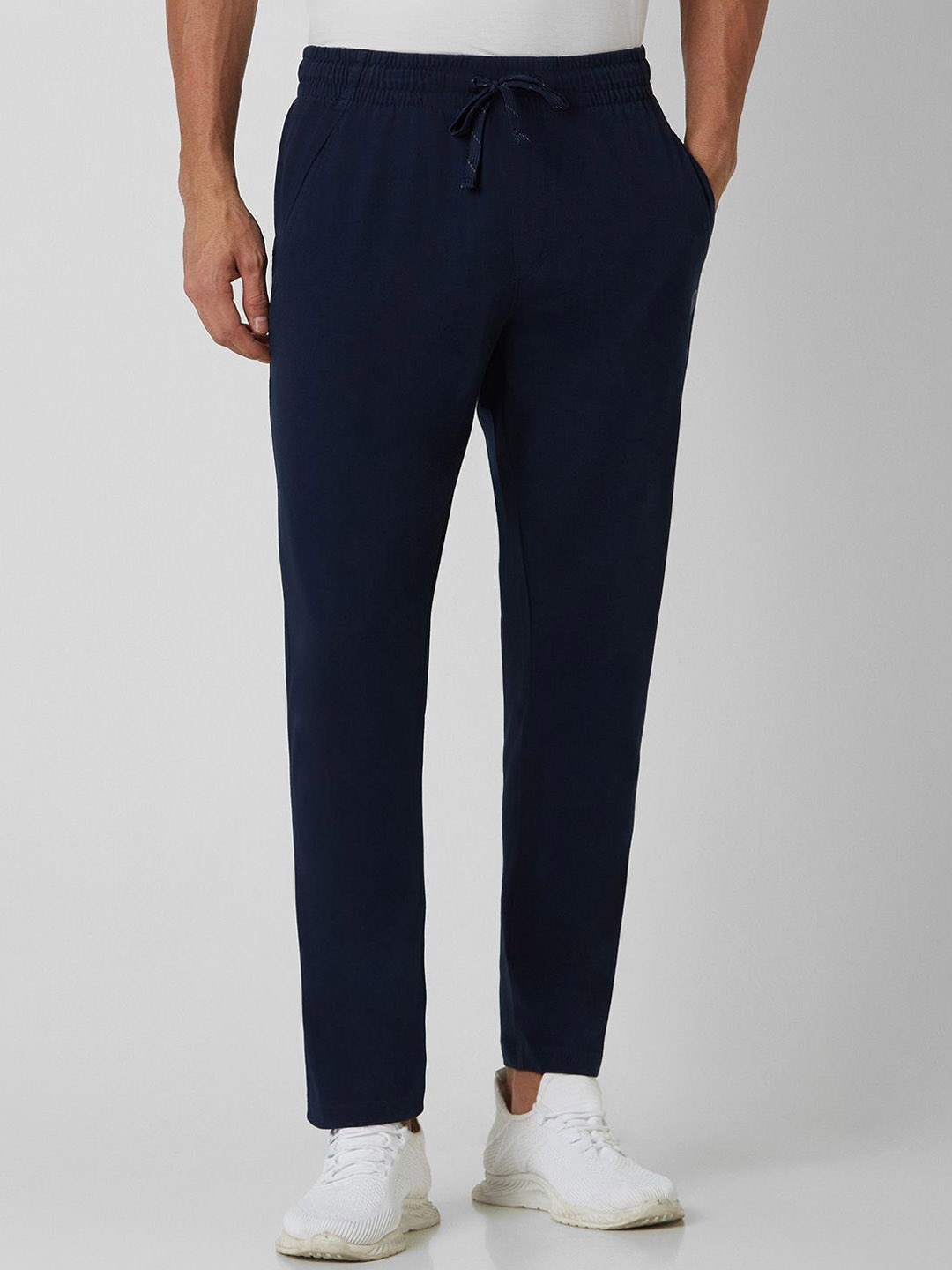 

Van Heusen Flex Men Mid Rise Track Pants, Navy blue