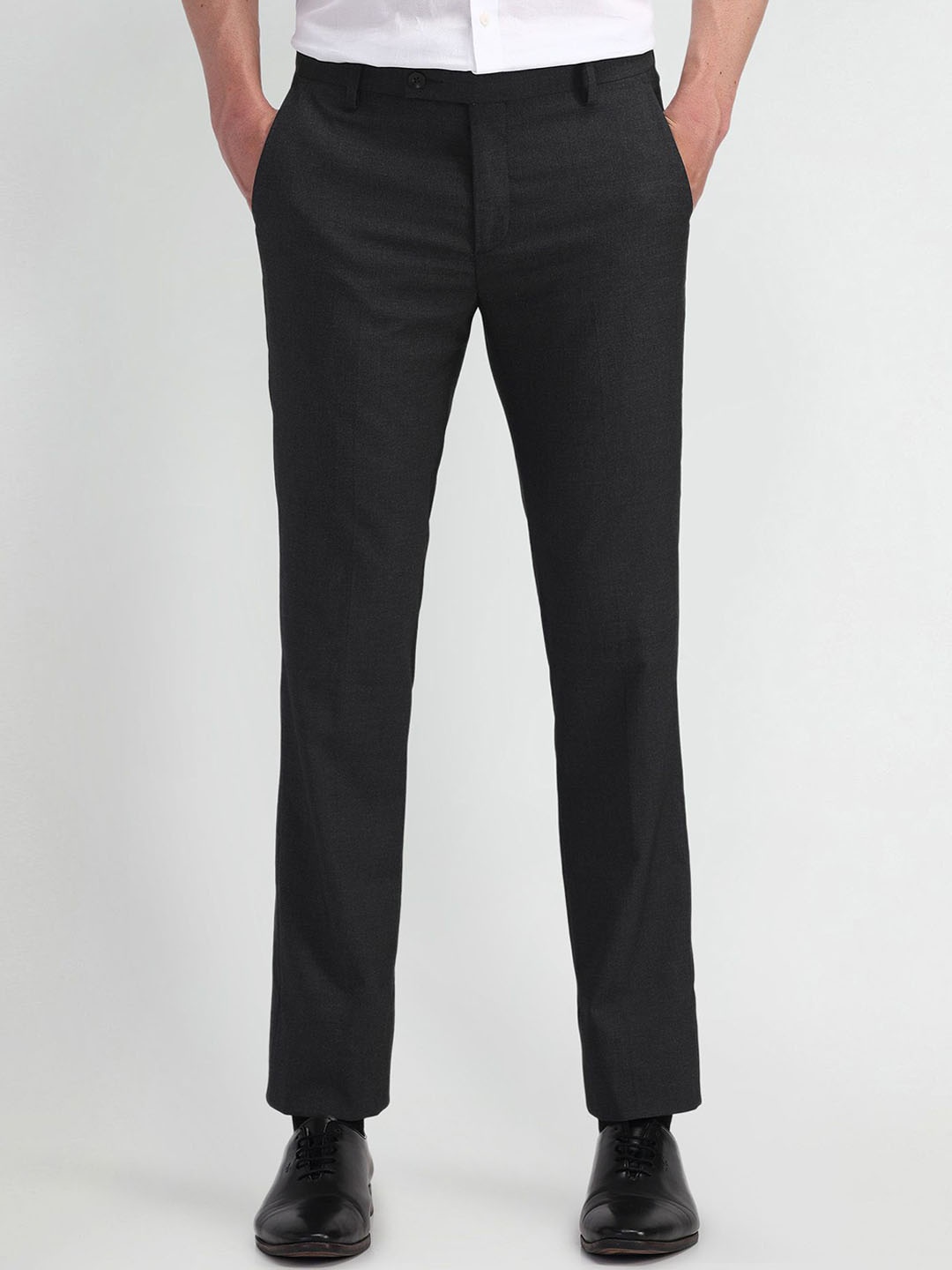 

Arrow Men Urban Slim Tapered Fit Trousers, Black