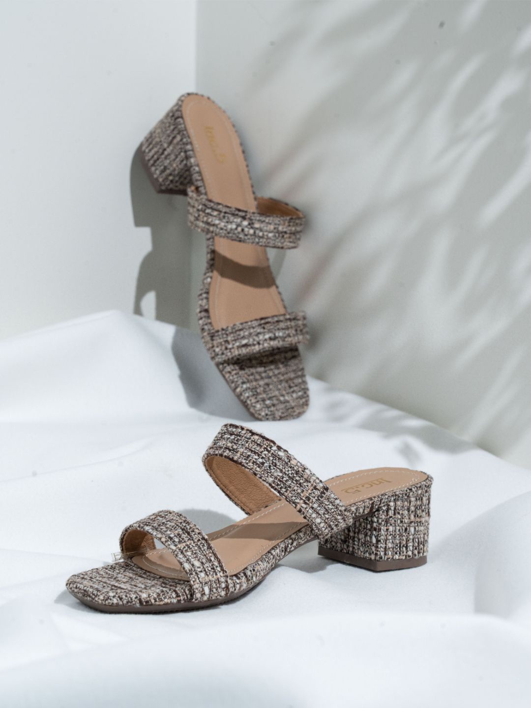 

Inc 5 Women Printed Block Heel Mules, Brown