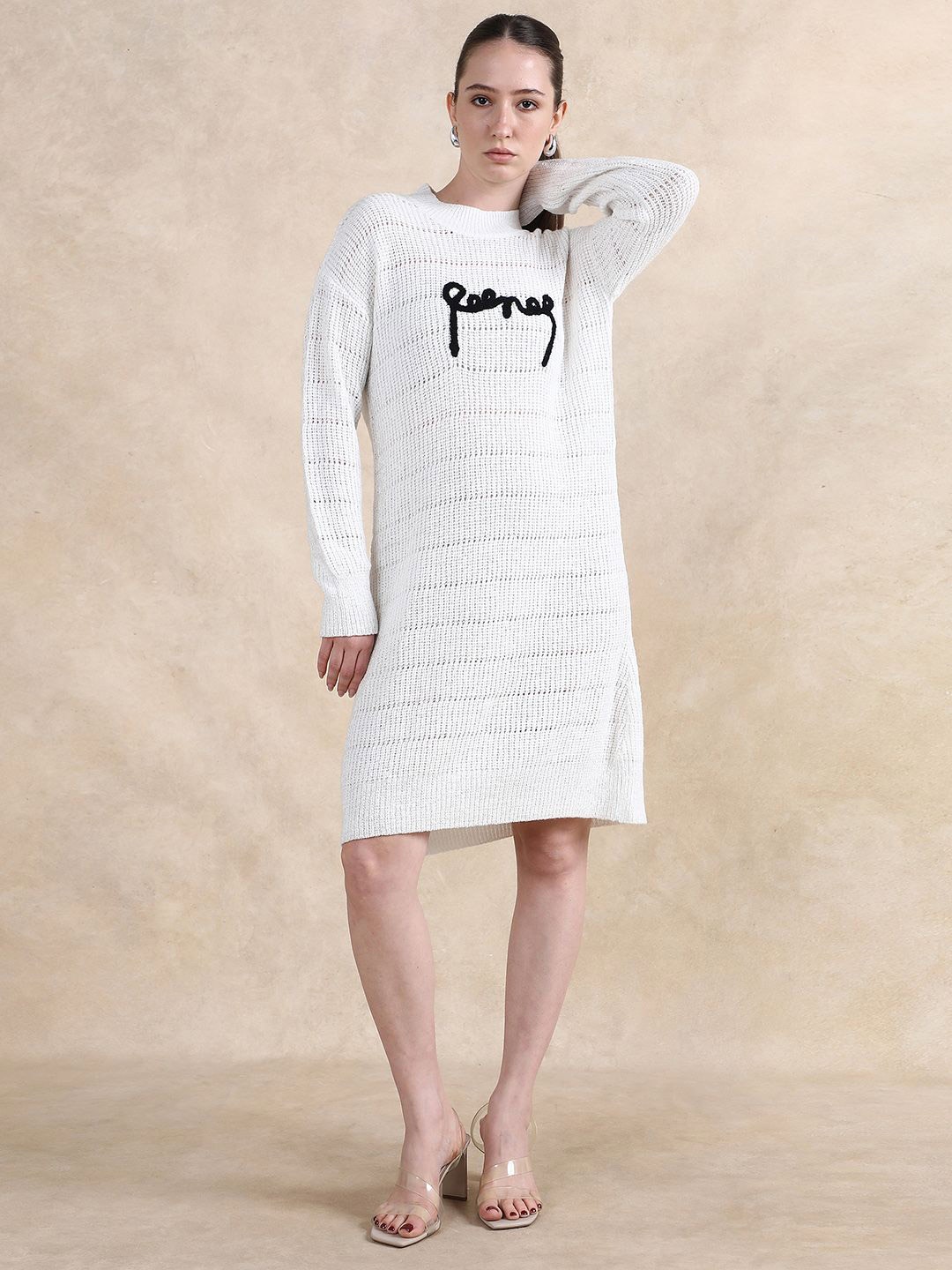 

RAREISM Sheath Off White Women Dress