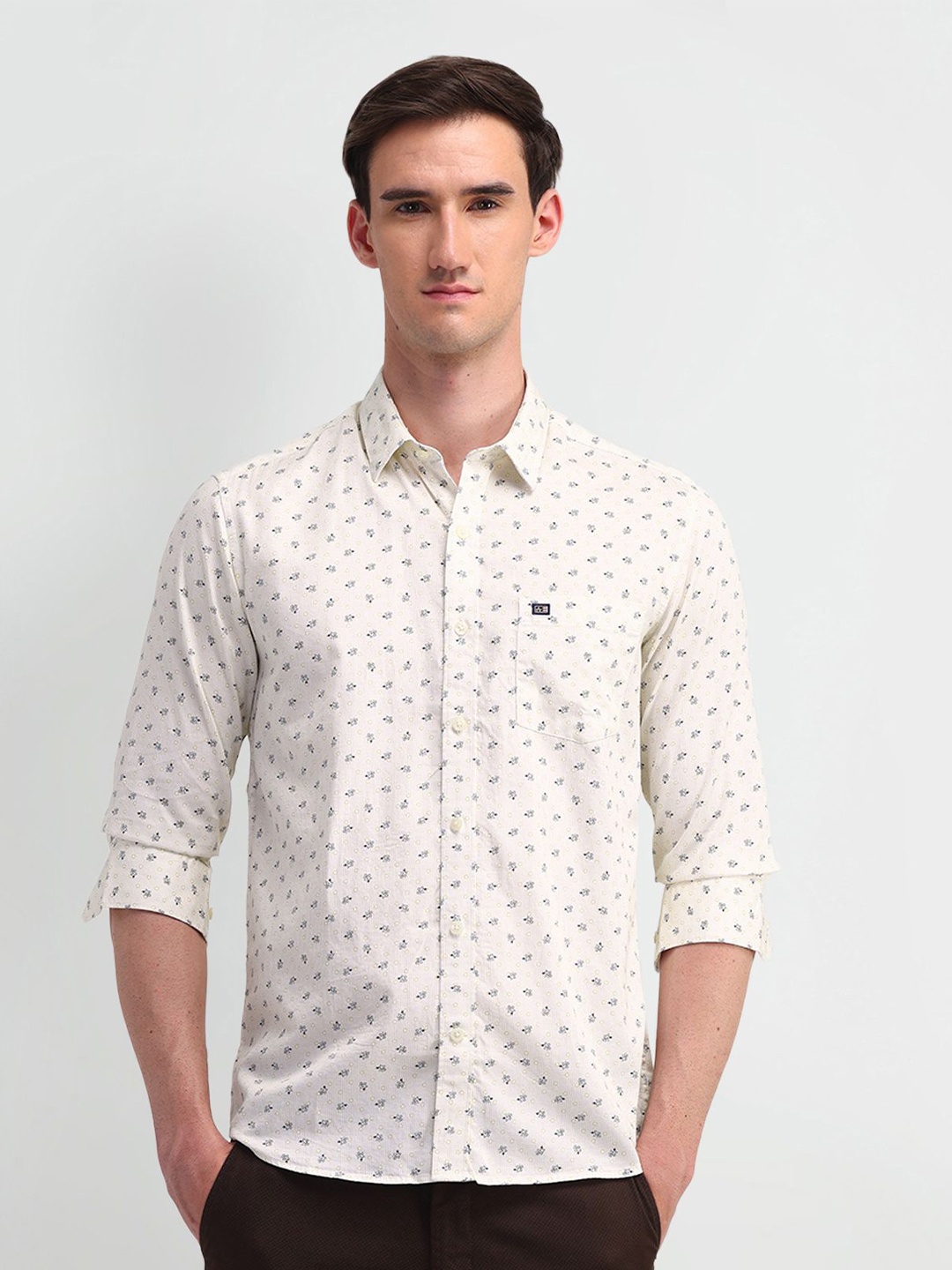 

Arrow Sport Men Manhattan Slim Fit Opaque Printed Casual Shirt, Beige