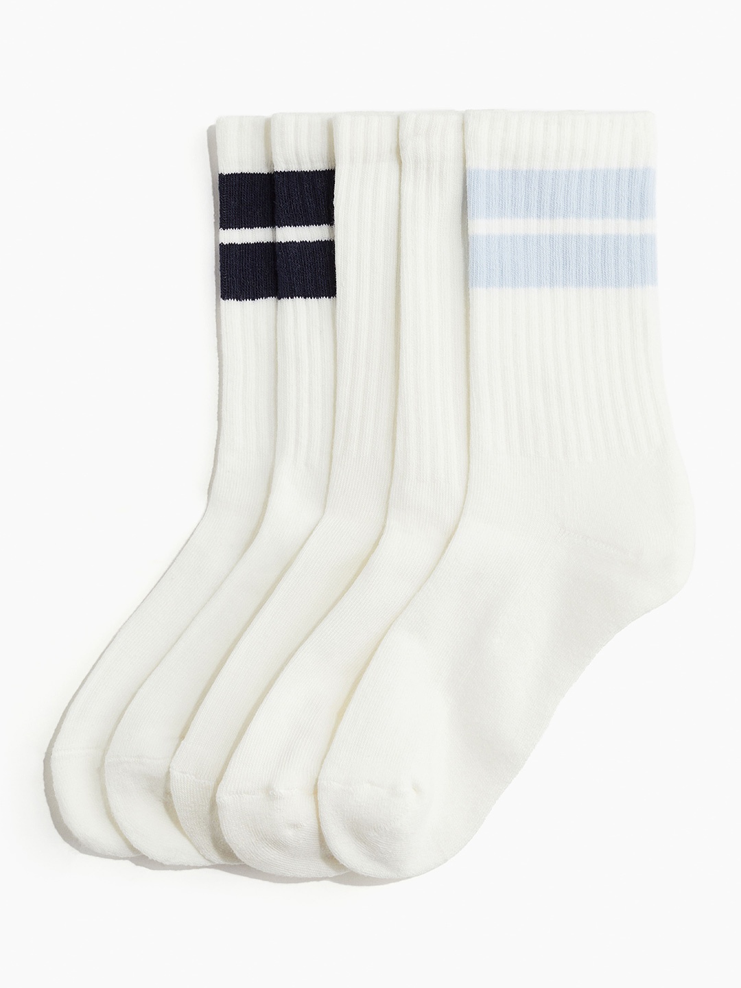 

H&M Pack Of 5 Women Ribbed Socks, White