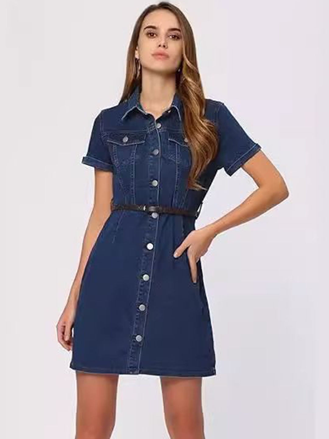 

StyleCast Denim A-Line Dress, Blue