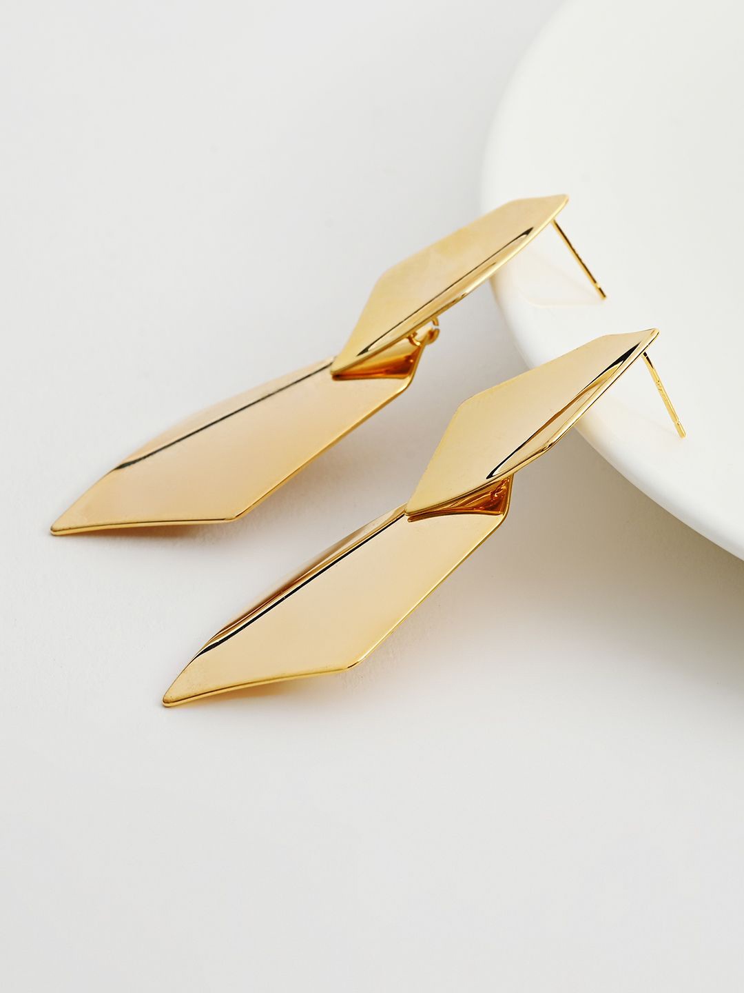 

Kazo Gold-Plated Contemporary Drop Earrings