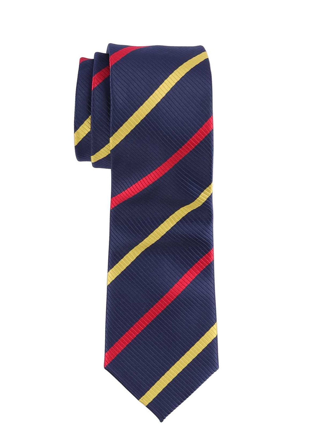 

The Tie Hub Men Striped Broad Tie, Blue