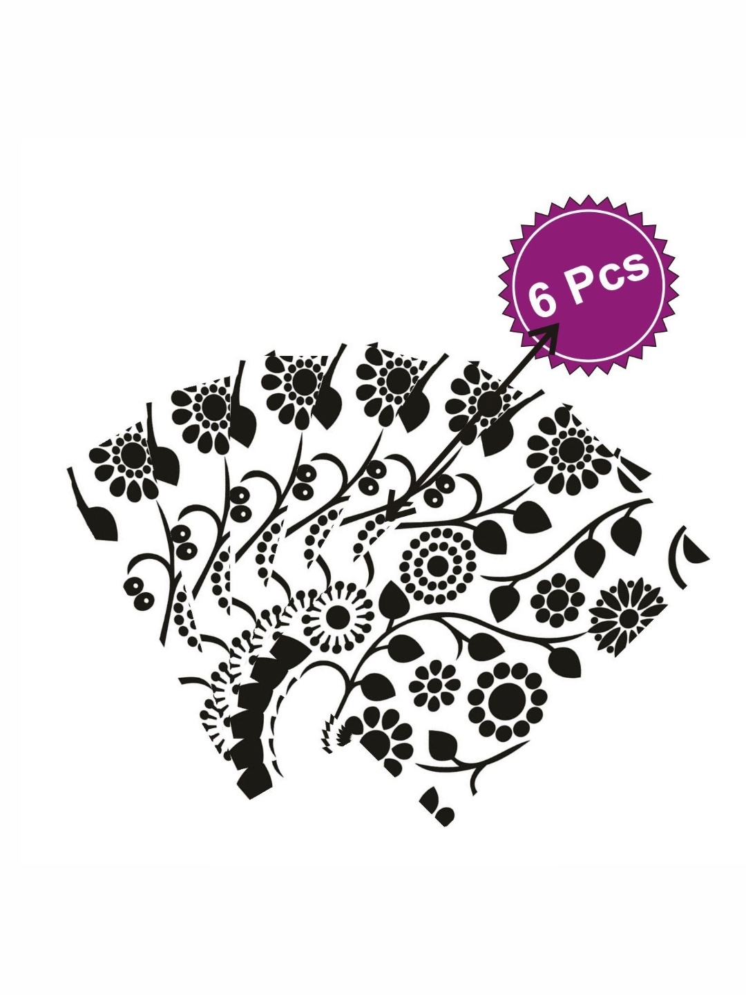 

LooManthaTransparent and Black 6 Pieces Printed Table Placemats, Transparent