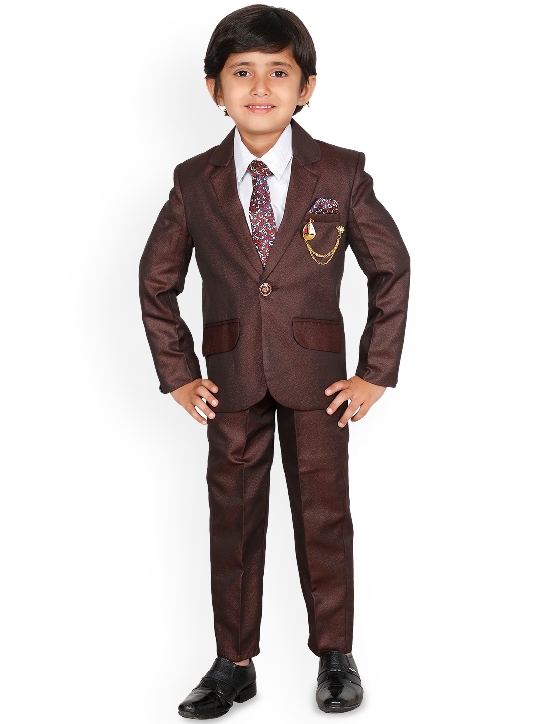 

BAESD Boys Single-Breasted Blazer and Trousers, Maroon