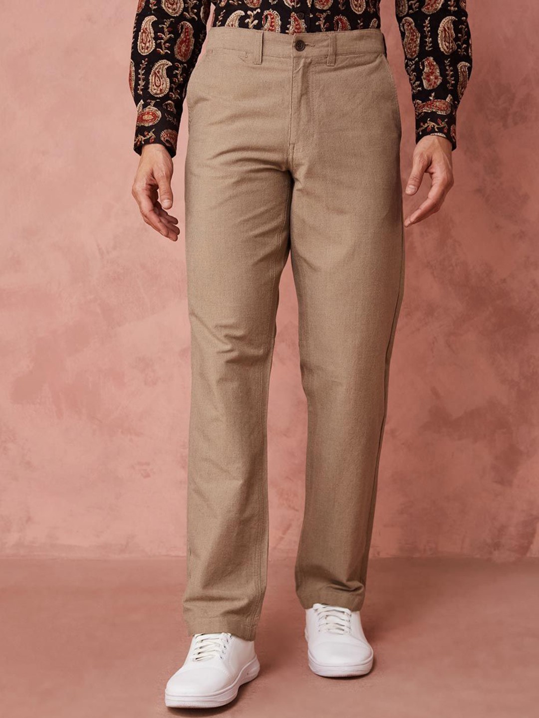 

Fabindia Men Chinos Trousers, Brown