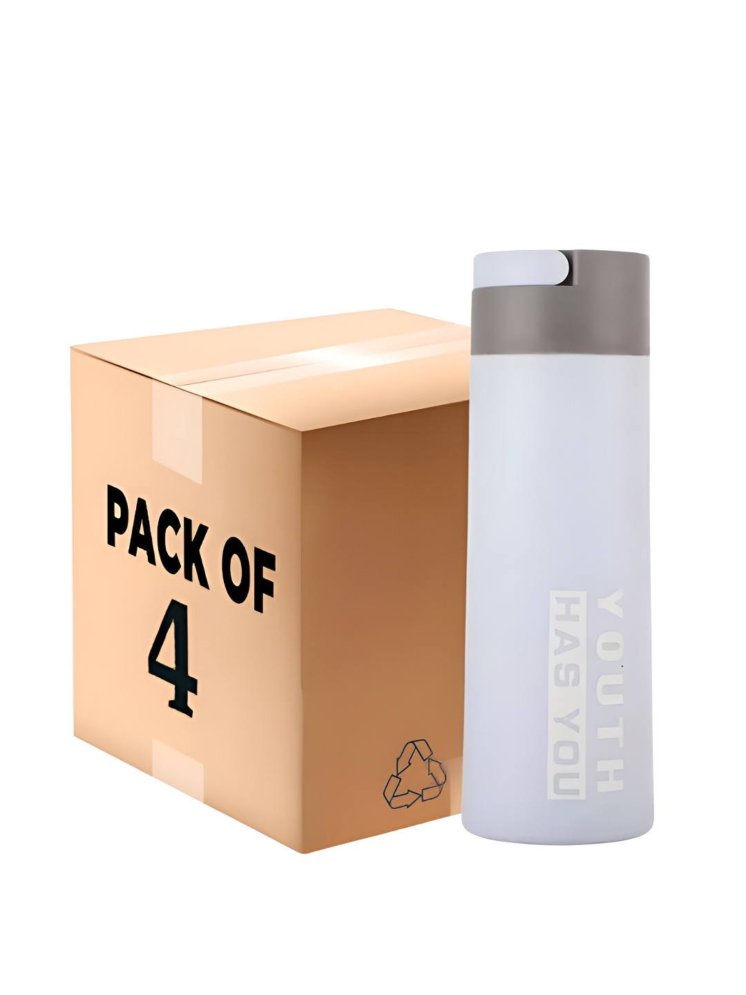 

WELOUR Blue & Grey 4 Pieces Glass Water Bottle 400ml