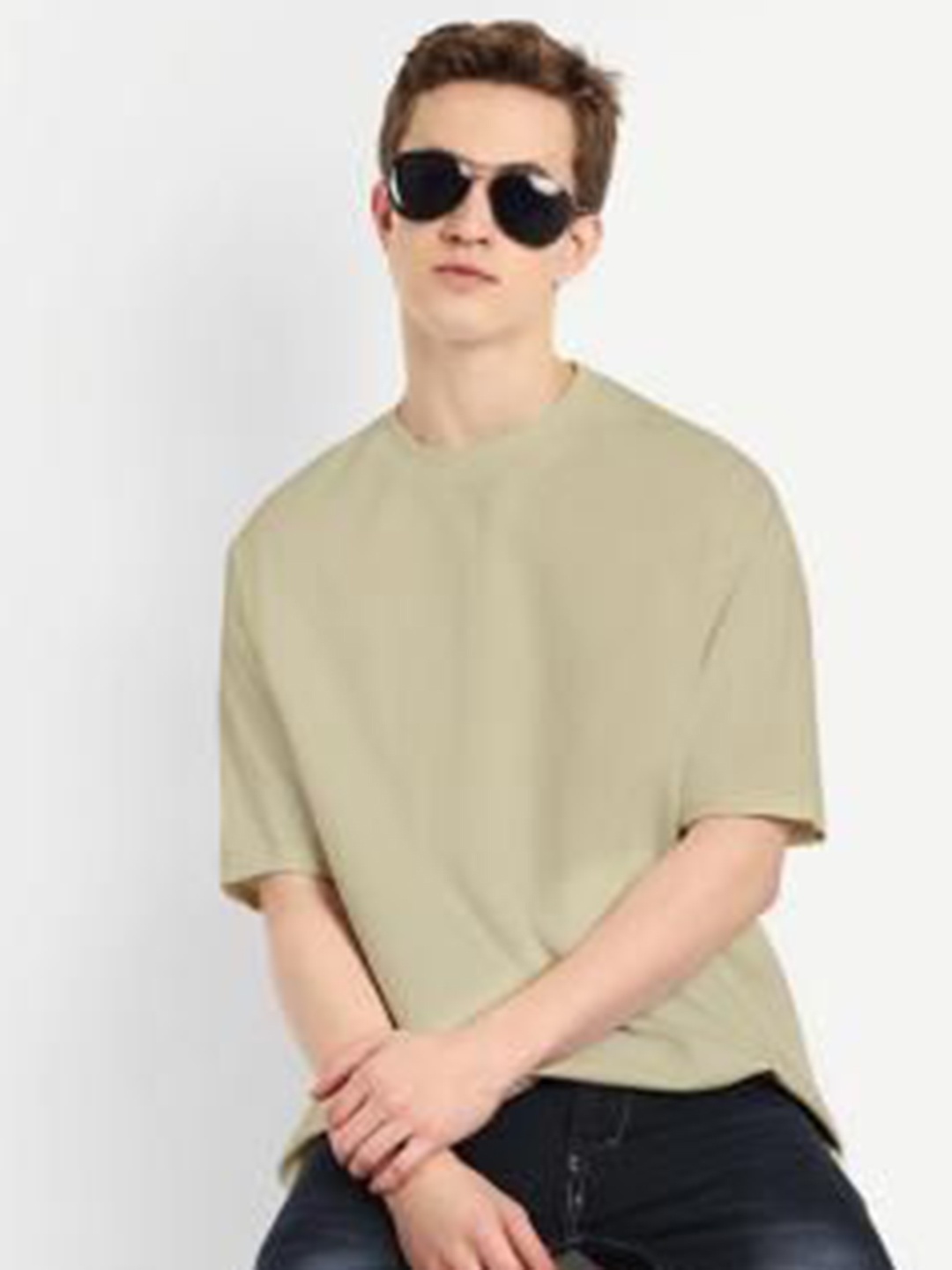 

BLURR Unisex Pure Cotton Pockets T-shirt, Beige