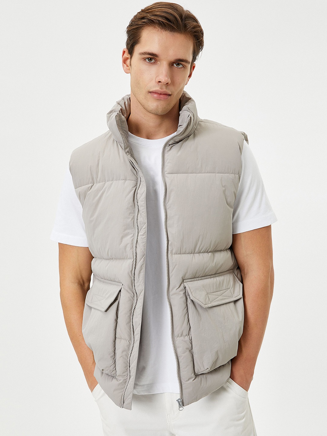 

Koton Mock Collar Padded Jacket, Grey