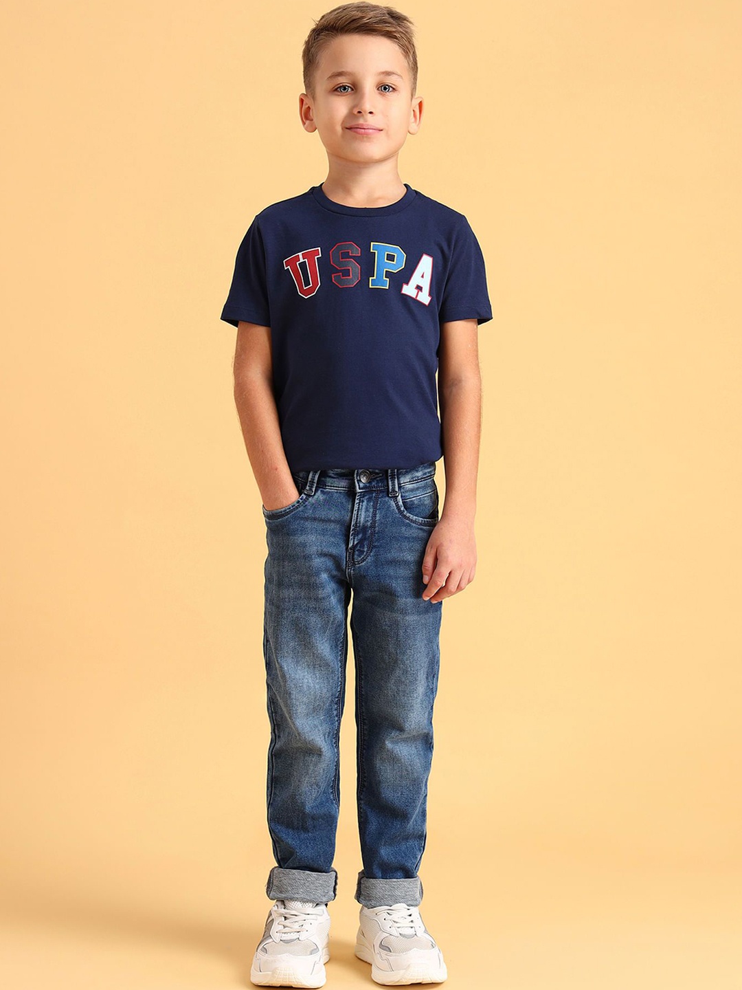 

U.S. Polo Assn. Kids Boys Prince Cotton Slim Fit Light Fade Jeans, Blue