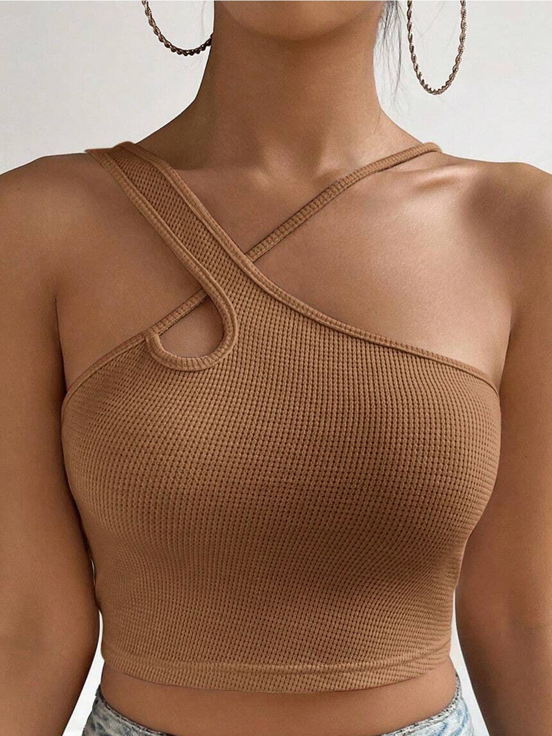 

HERE&NOW Halter Neck Top, Coffee brown
