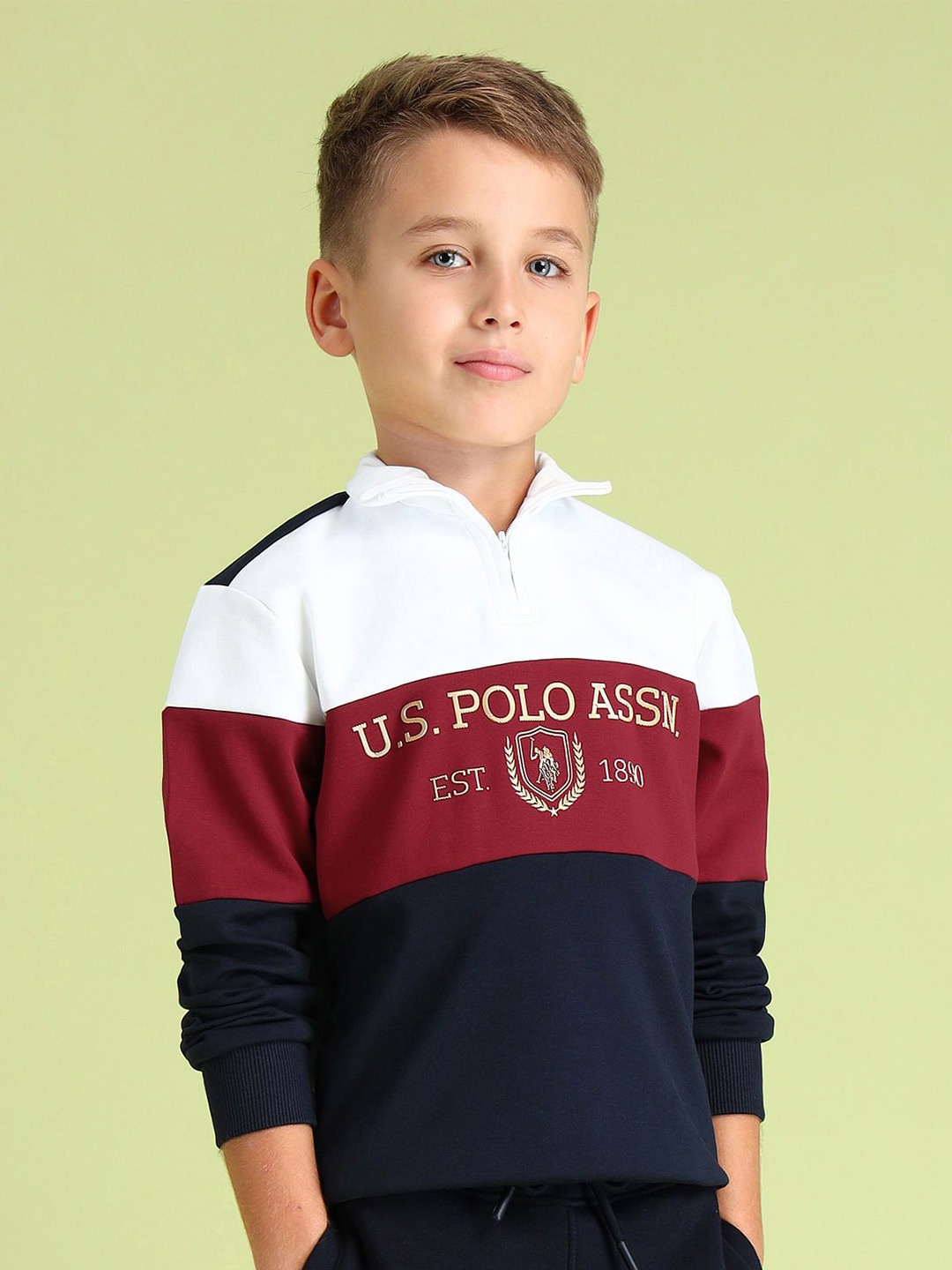 

U.S. Polo Assn. Kids Boys Colourblocked Sweatshirt, Navy blue