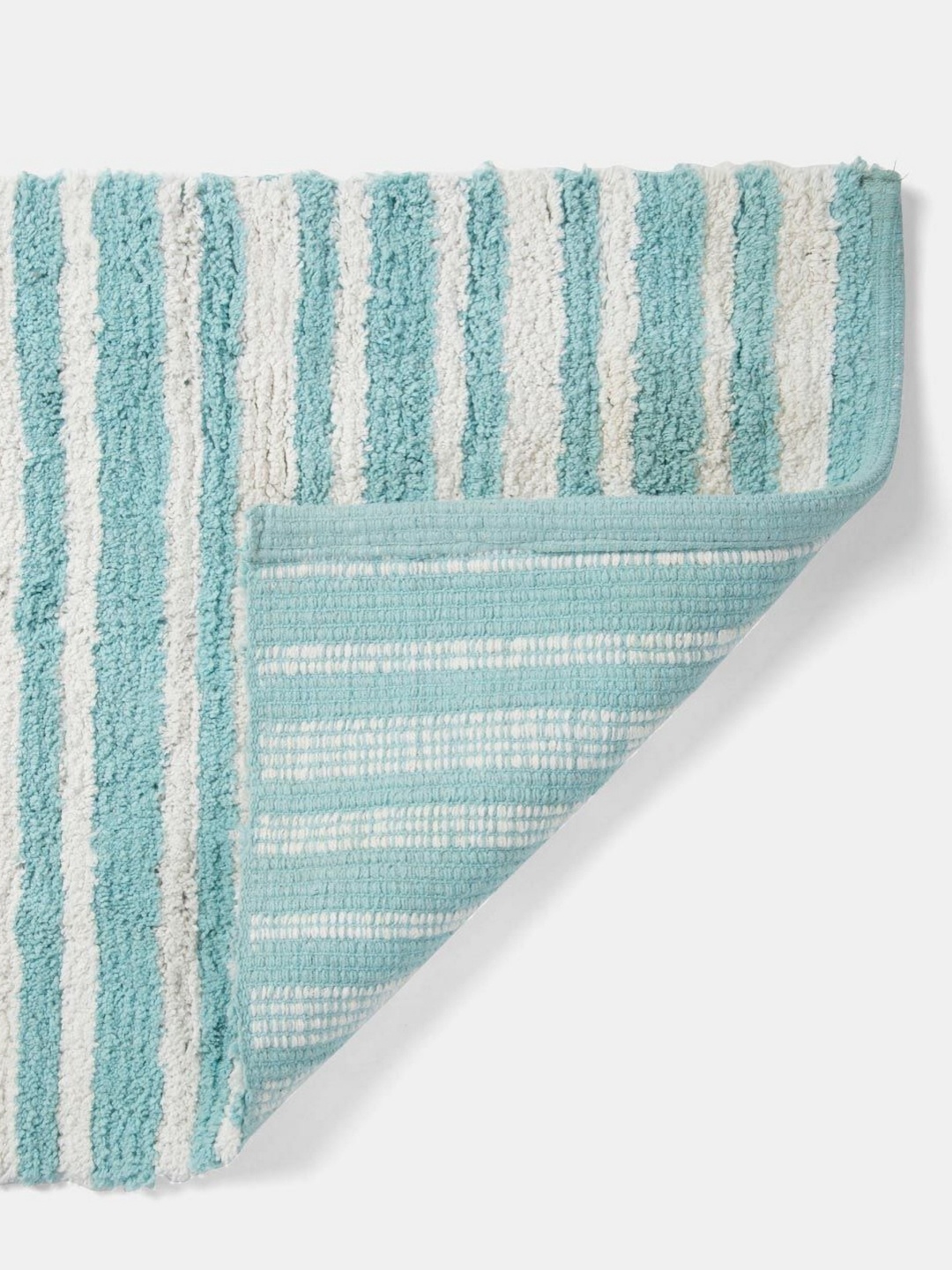 

Fabindia Blue & White Striped Cotton Bathmat