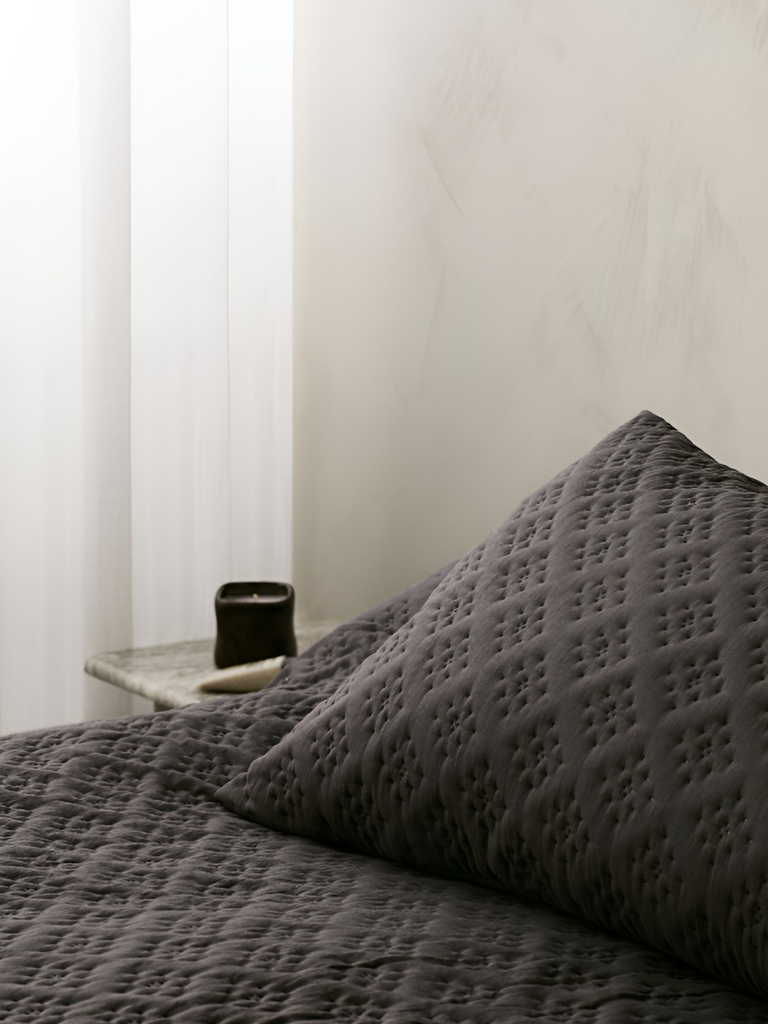 

H&M Grey Quilted Cushion Cover