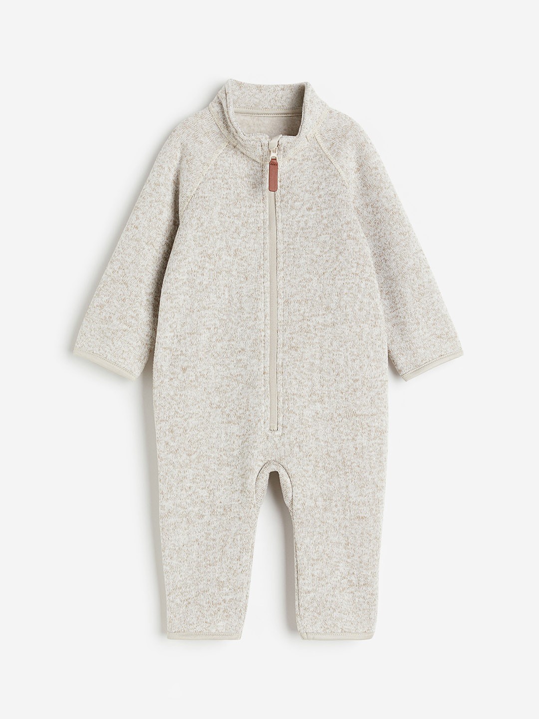

H&M Boys Knitted Fleece-Lined All-In-One Suit, Beige