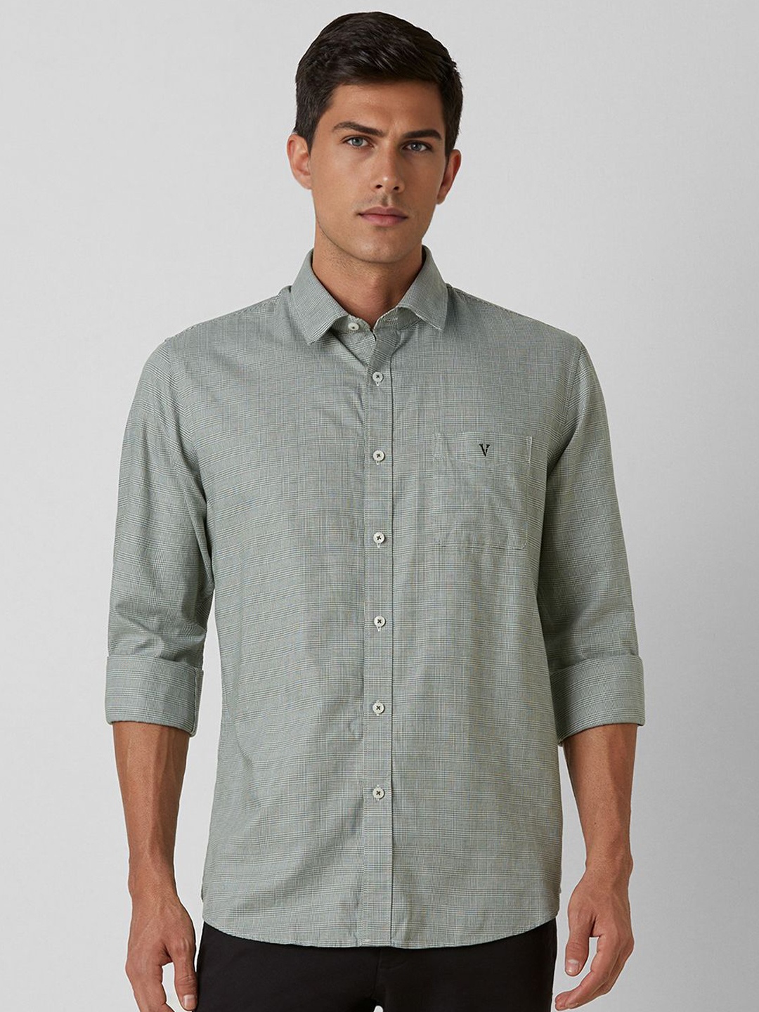 

Van Heusen Sport Men Slim Fit Opaque Checked Casual Shirt, Grey
