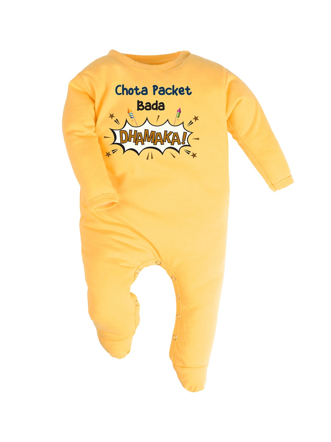 

FFLIRTYGO Kids Printed Cotton Sleepsuit, Yellow