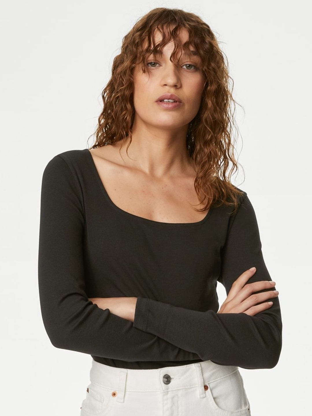 

Marks & Spencer Cotton Top, Black