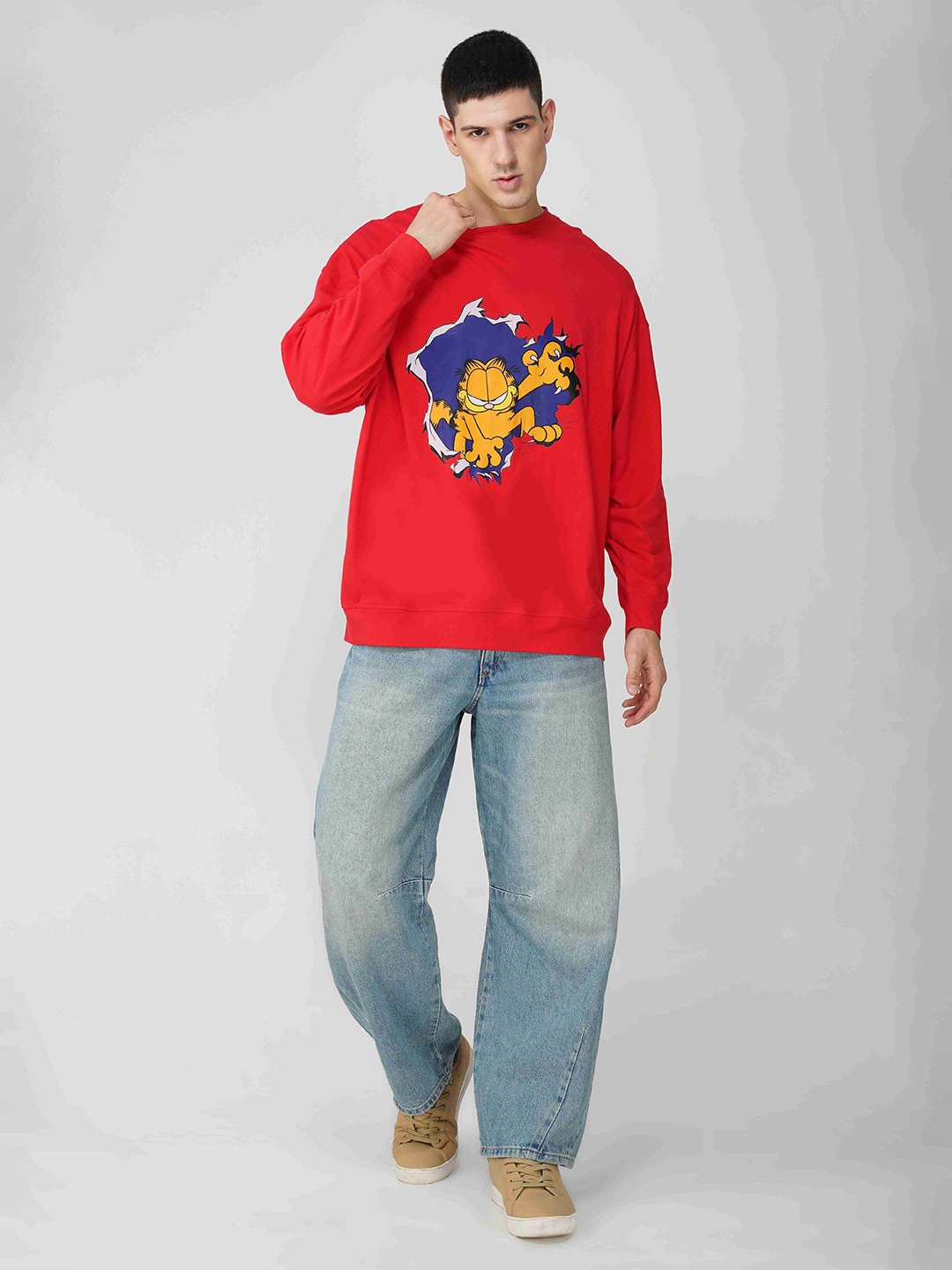 

THE CLOTHING FACTORY Men Printed Sweatshirt, Red