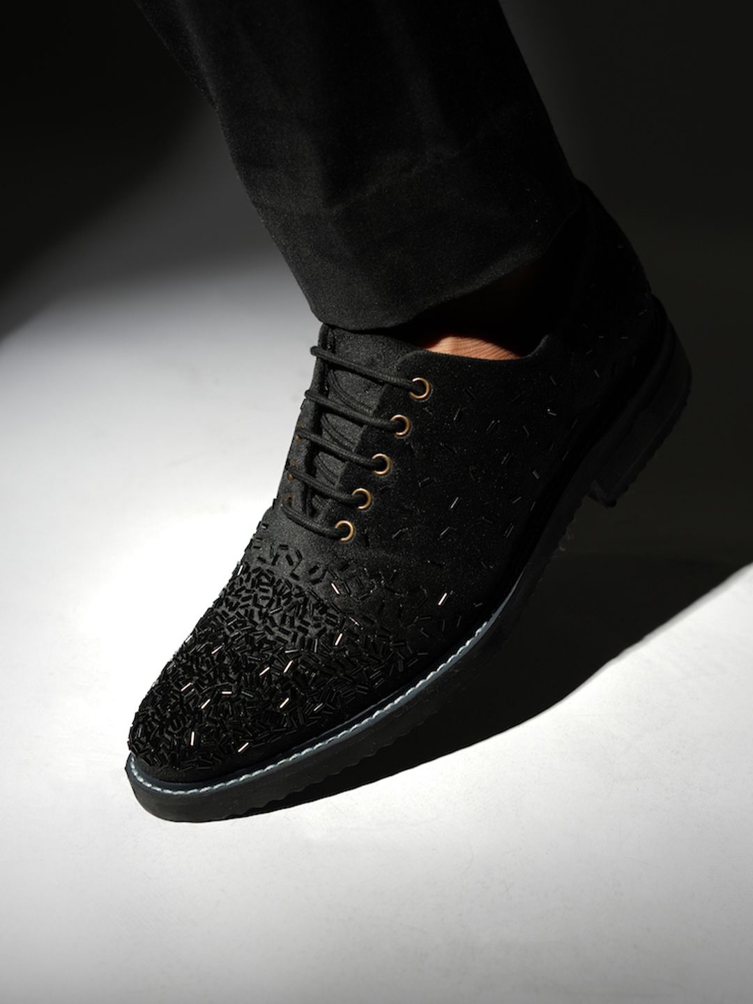

MONKSTORY Men Lace-Ups Formal Oxfords, Black