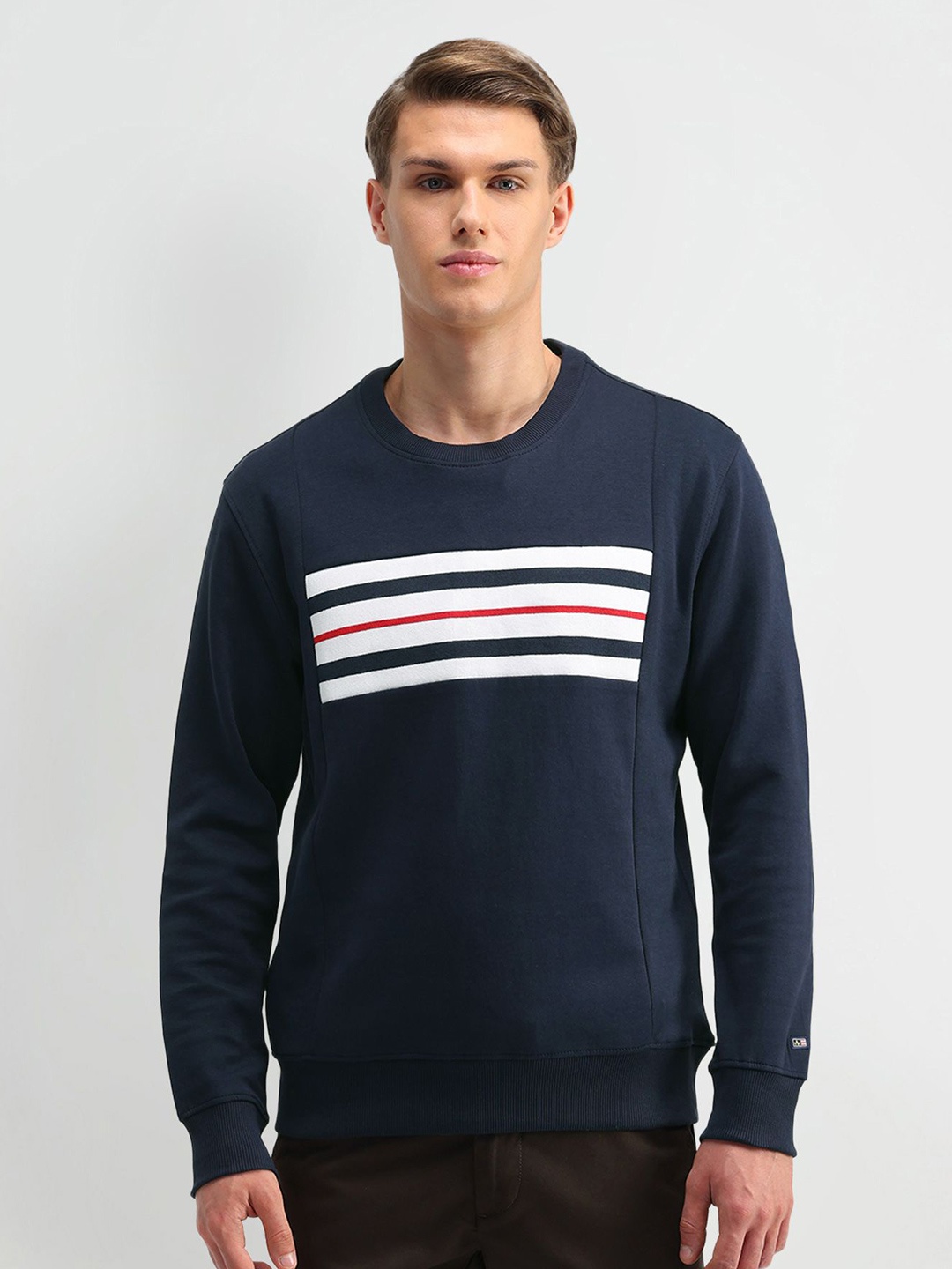 

Arrow Sport Men Striped Sweatshirt, Navy blue