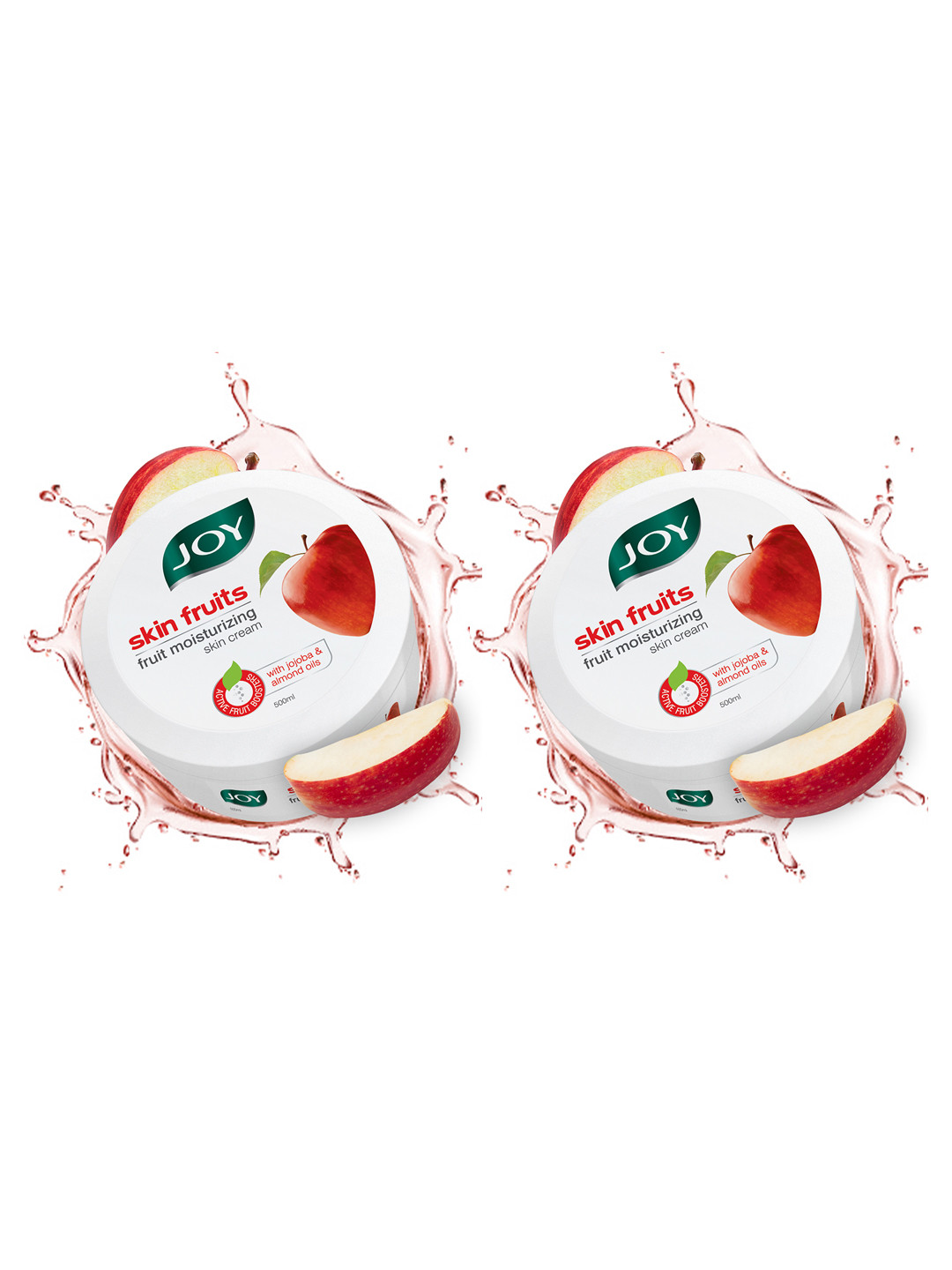

JOY Set Of 2 Skin Fruits Moisturizing Cream For Soft & Supple Skin - 500ml Each, White