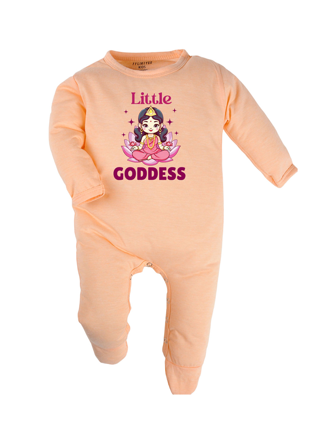 

FFLIRTYGO Unisex Kids Printed Sleepsuit, Peach