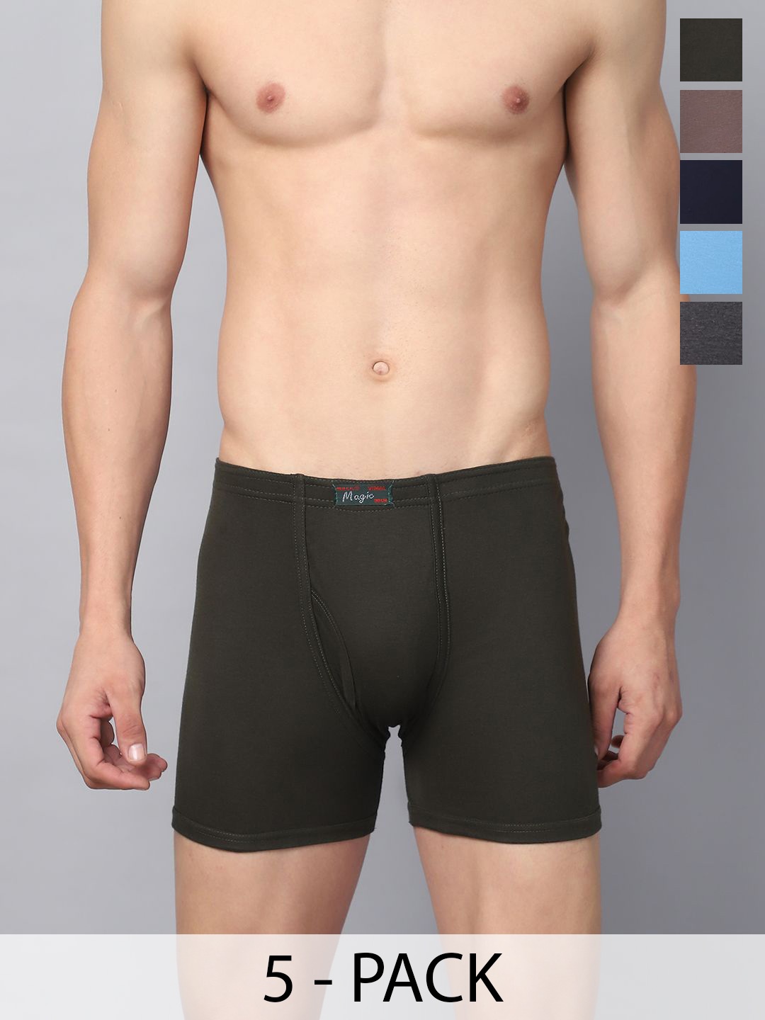 

VIMAL JONNEY Pack of 5 Cotton Assorted Trunks MAGIC_BLUE_C.._05