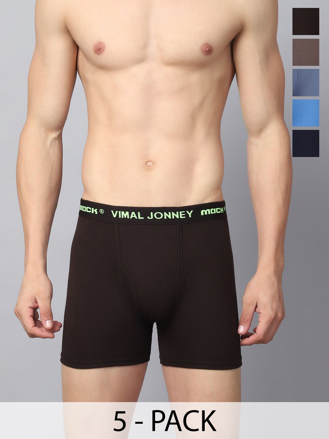 

VIMAL JONNEY Pack Of 5 Assorted Cotton Breathability Trunks JONNEY_RED_C.._05