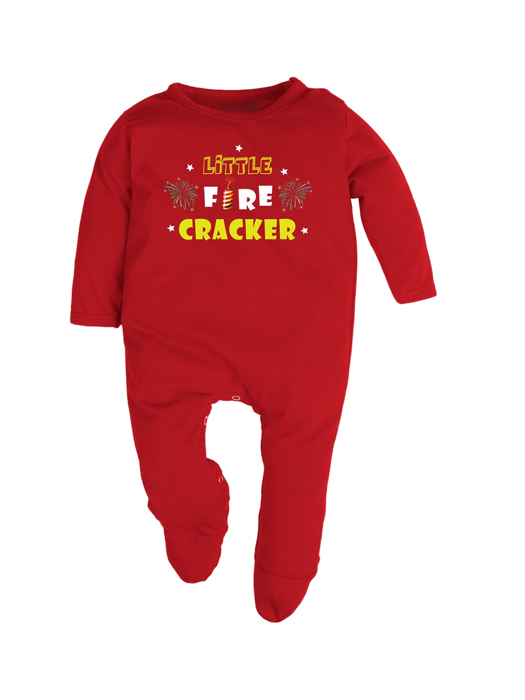 

FFLIRTYGO Kids Diwali Printed Cotton Rompers, Red