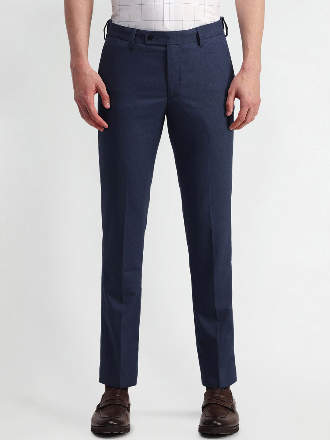 

Arrow Men Urban Slim Slim Fit Formal Trousers, Navy blue