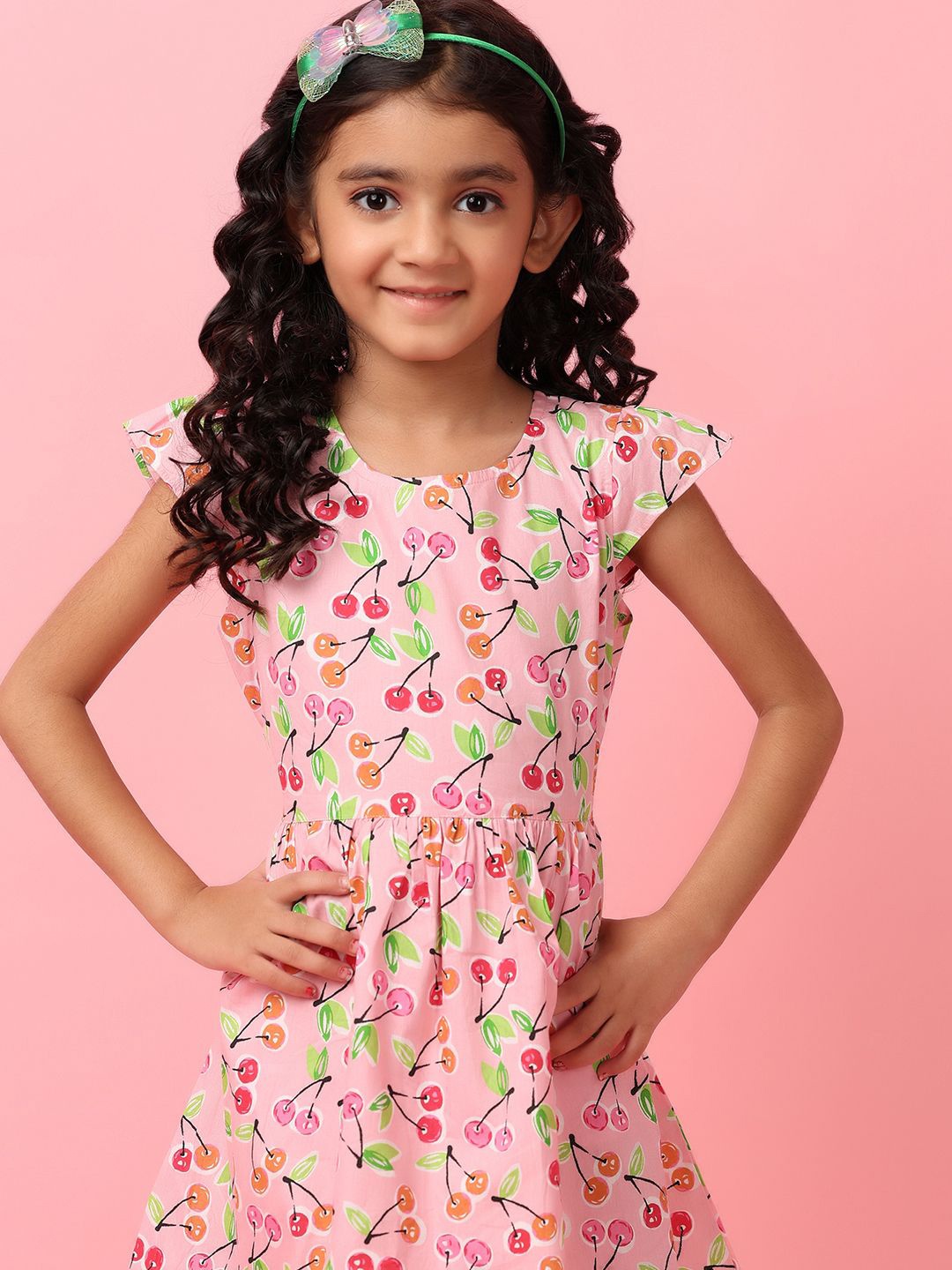 

V-Mart Floral Print Fit & Flare Midi Dress, Pink