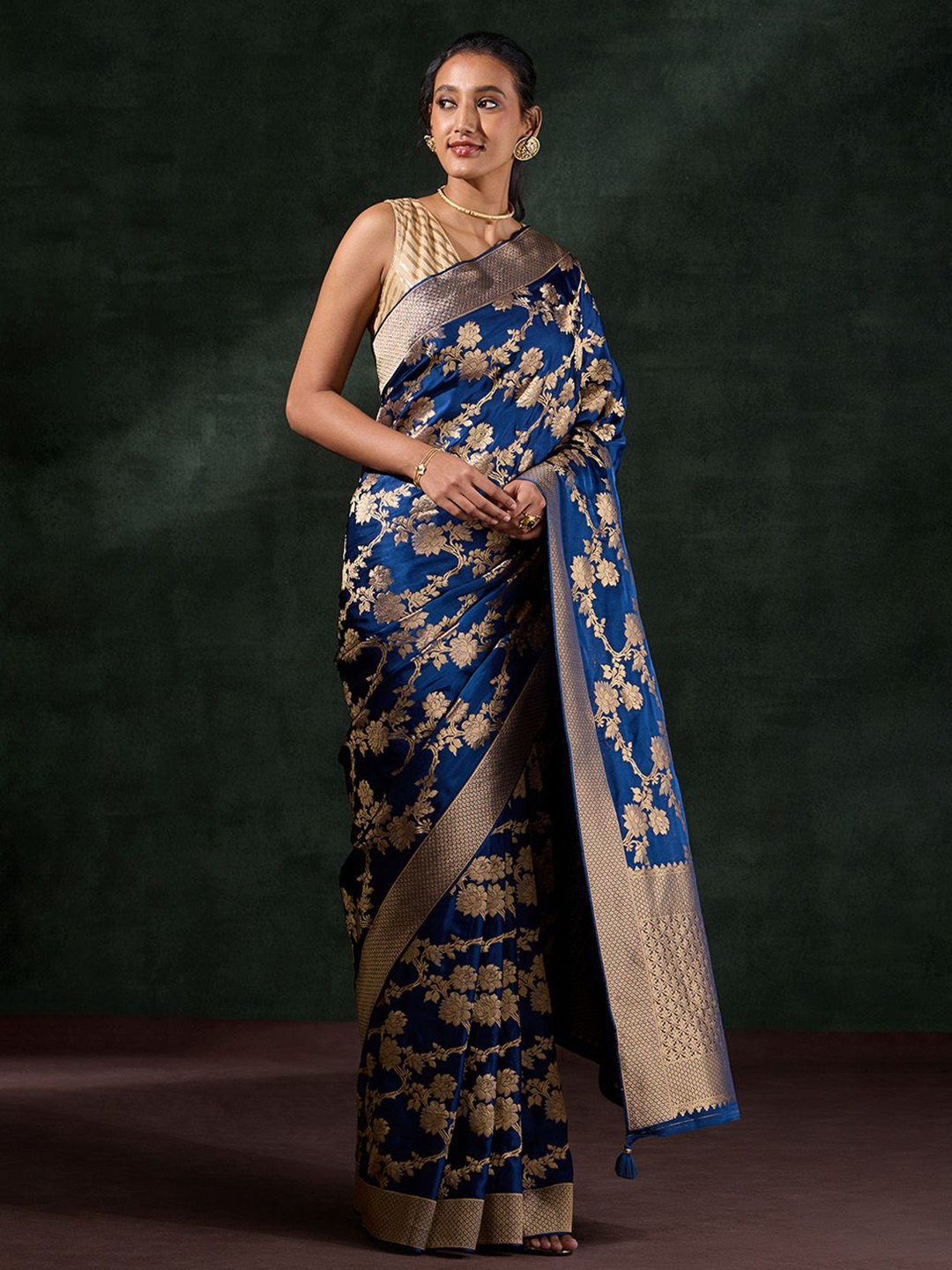 

Taneira Woven Design Zari Saree, Blue