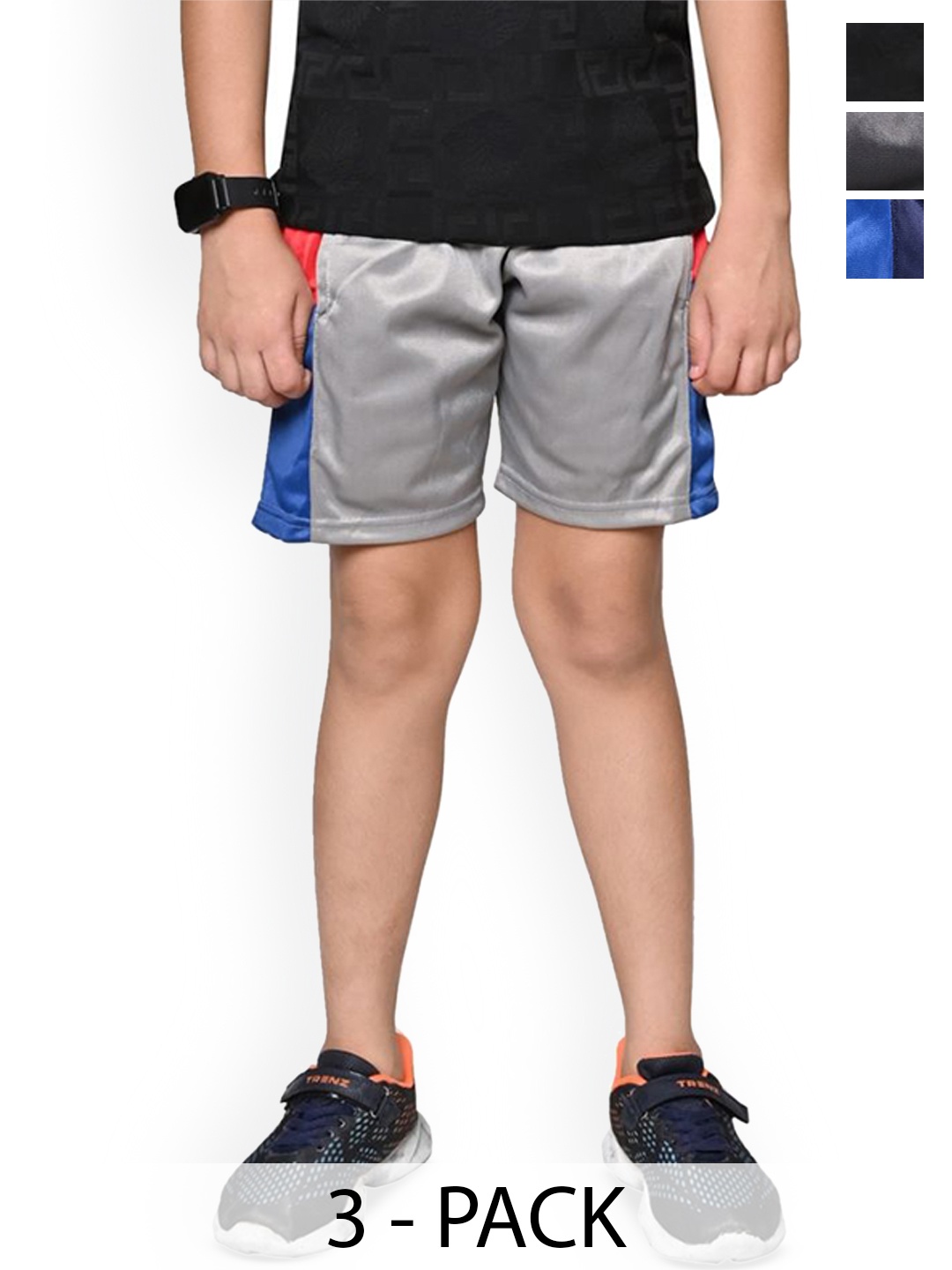 

BAESD Boys High-Rise Above Knee Regular Fit Shorts, Silver