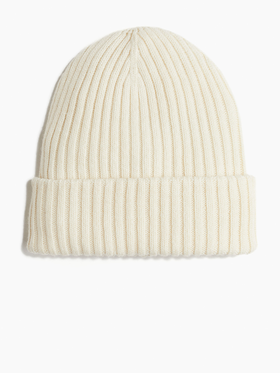 

H&M Rib-Knit Beanie, Cream