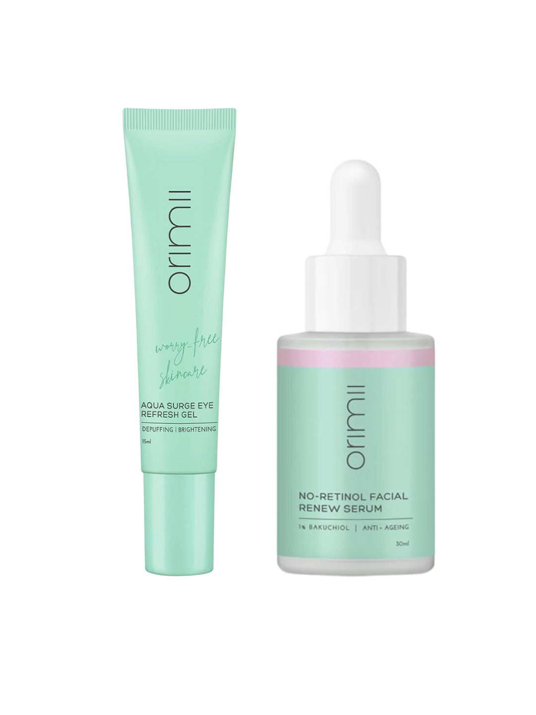 

Orimii Set Of Anti-Ageing Face Serum & Under Eye Cream Gel - 50ml + 15ml, Green